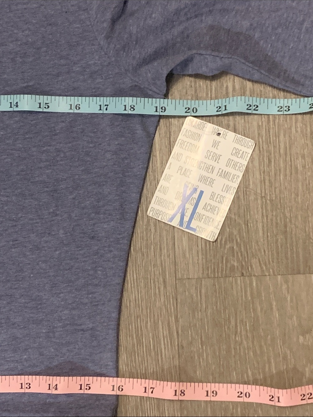 LuLaRoe Scoop-Neck Heather Blue Maxi Dress with White Trim - Picture 5 of 5